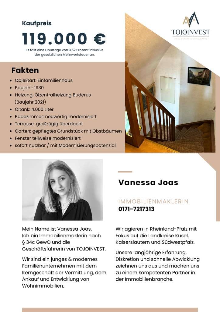 Immobilie in Reifenberg - Charmantes Einfamilienhaus mit großem Grundstück & Potenzial in 66507 Reifenberg - Bild 2