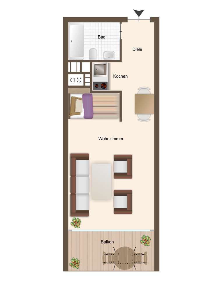Immobilie in Lohmar - Solides Anlageobjekt in Lohmar, 1-Zi. Appartment, ca. 27 m2 im 6.OG - Bild 0