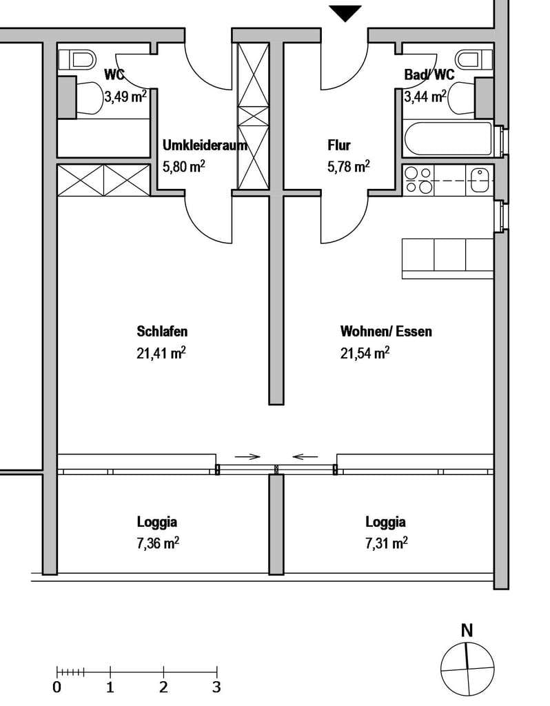 Immobilie in Grassau - Provisionsfrei: 2-Zimmer-Whg. mit 2 Süd-Loggien, Schwimmbad, Sauna, Aufzug, Tiefgarage - Bild 2