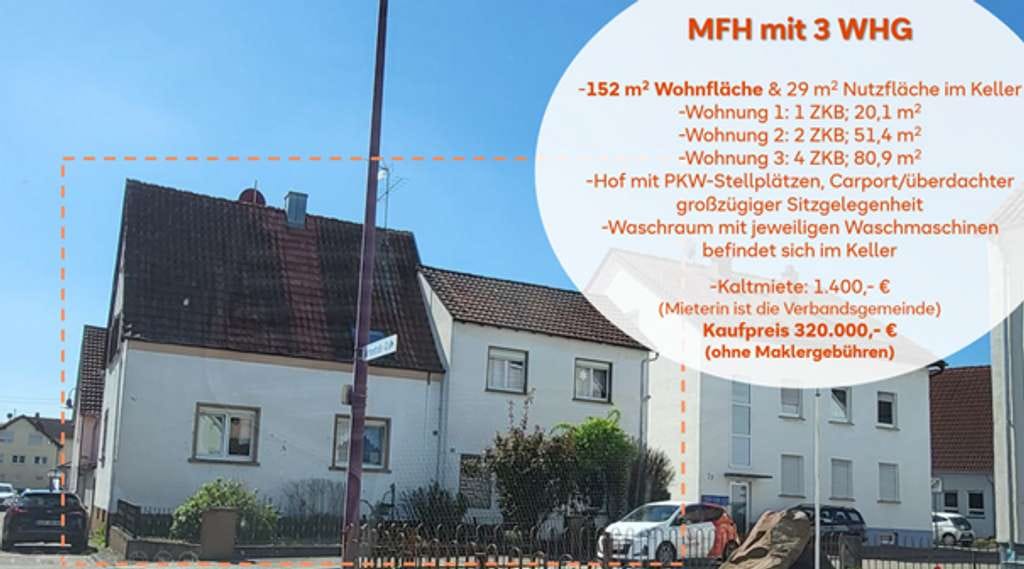Immobilie in Hatzenbühl - Vermietetes Mehrfamilienhaus mit 3 Wohnungen  - Bild 0