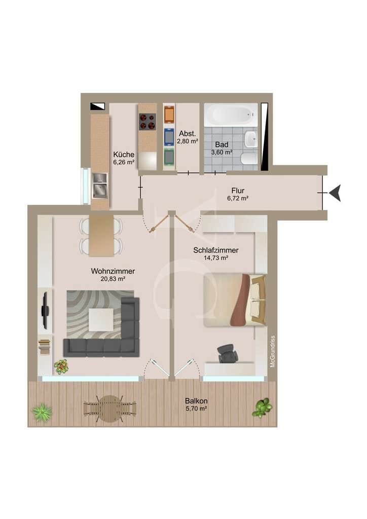 Immobilie in Unterschleißheim - Kapitalanlage 2-Zi-Wohnung mit Balkon und TG-Platz Unterschleißheim - Bild 4