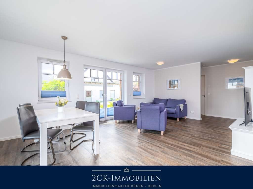 Immobilie in Mönchgut - 3 Zimmer 98m² Eigentumswohnung mit Südterrasse und  Boddenblick in Groß Zicker, inkl. Stellplatz! - Bild 1