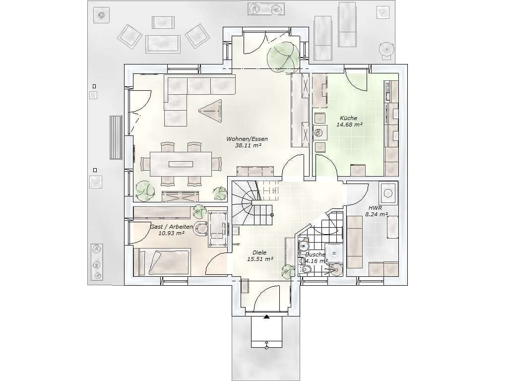 Immobilie in Krostitz - Exklusive Villa: 3 Kinderzimmer, Büro-/Gäste-Zimmer, 2 Bäder, also 6 Zimmer - Grdst. KROSTITZ enth. - Bild 2
