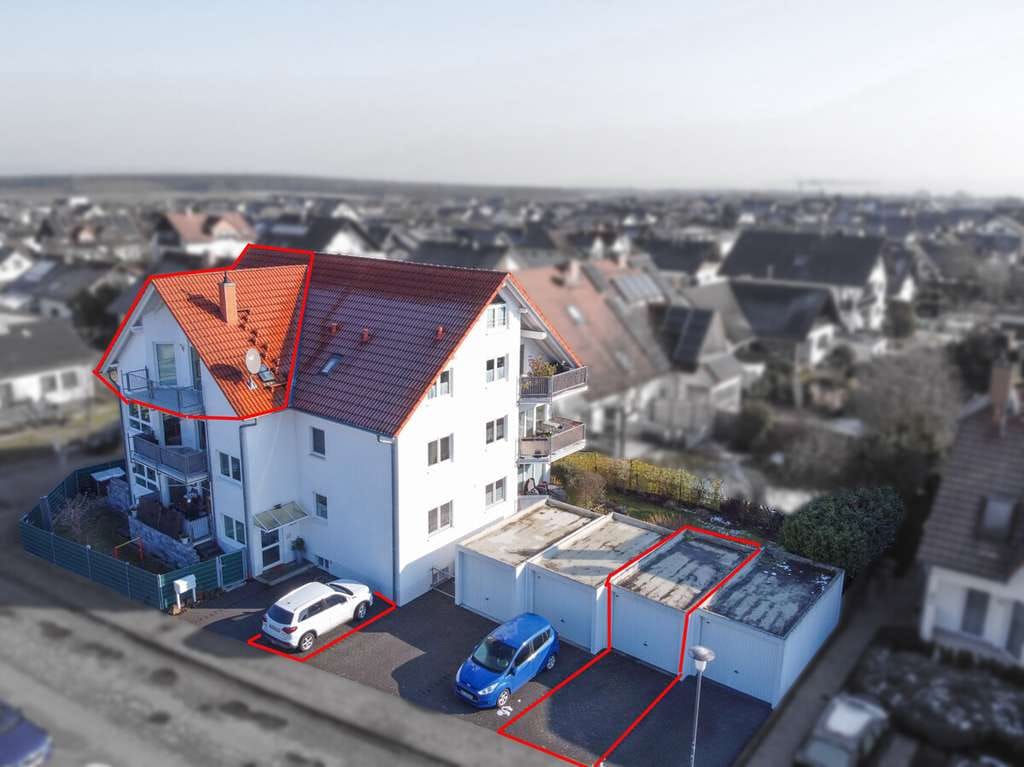 Immobilie in Schaafheim - DIETZ: Lichtdurchflutete 4,5 Zimmer-Maisonette große Dachloggia  - Galerie - Garage - Stellplatz - Bild 0