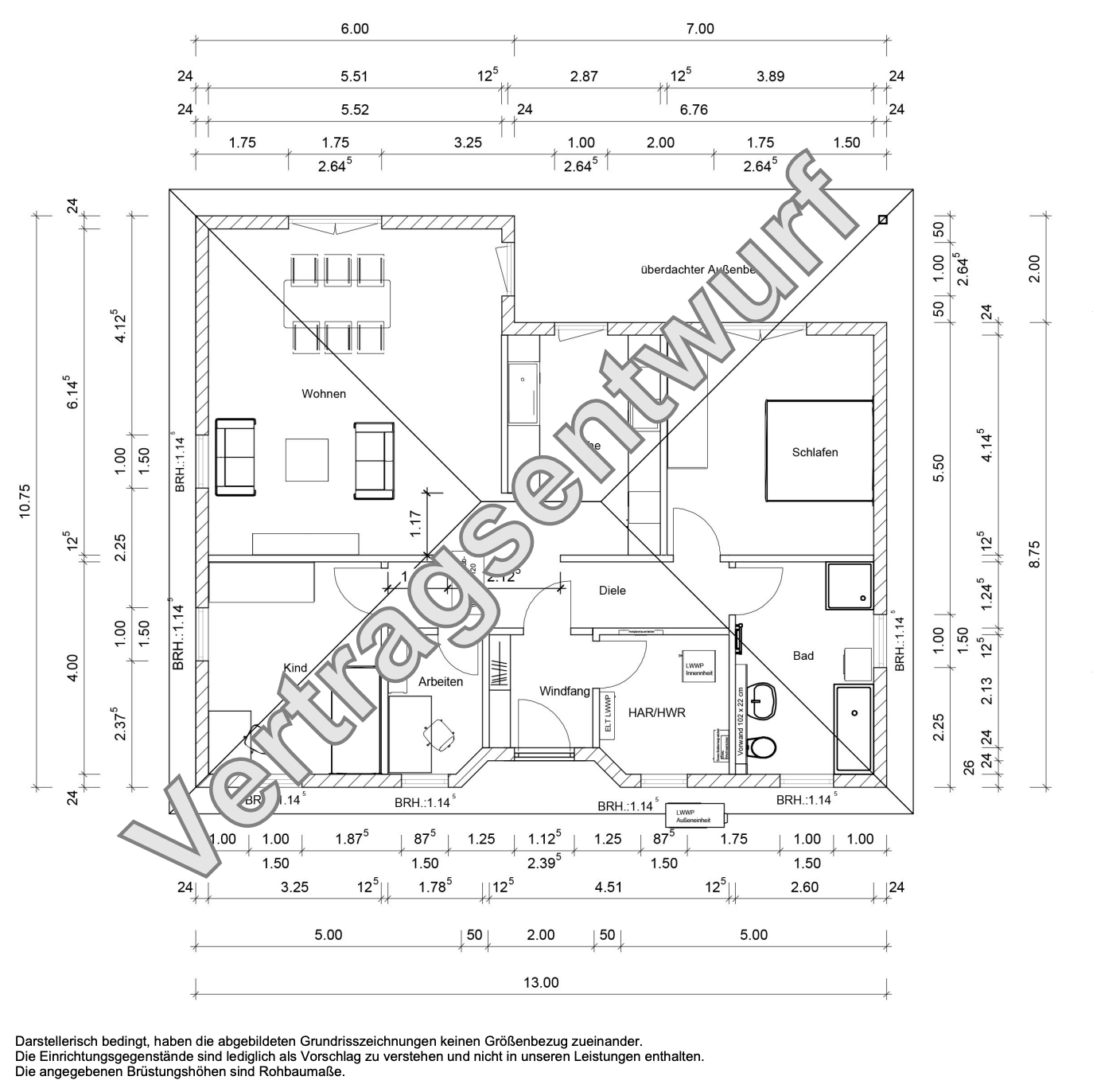 Immobilie in Bad Berneck im Fichtelgebirge - Town & Country Winkelbungalow 108 – modernes Wohnen auf einer Ebene | Grundstück 959 m² in Bad Berneck i.F. - Bild 3