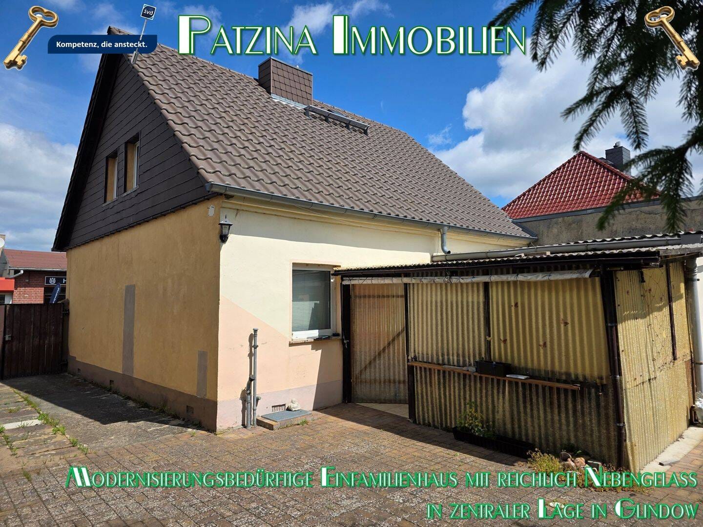Immobilie in Werder (Havel) - Modernisierungsbedürftiges Einfamilienhaus mit reichlich Nebengelass in zentraler Lage in Glindow - Bild 1