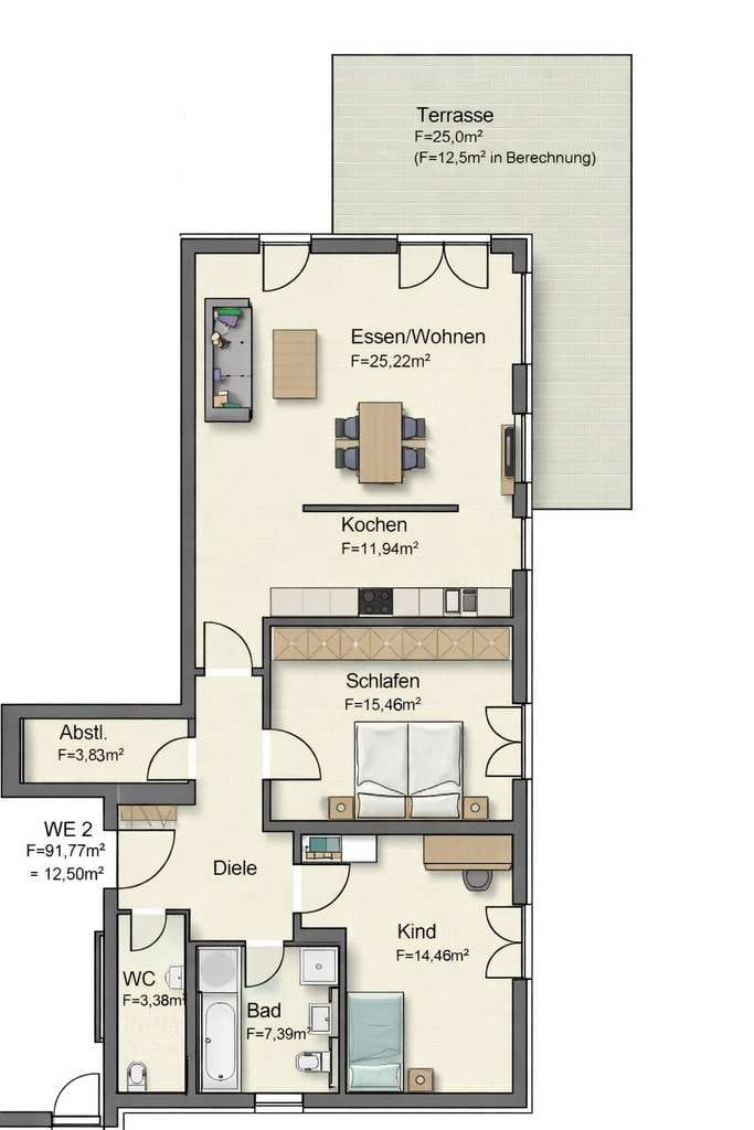 Immobilie in Bodenwöhr - Provisionsfrei ** moderne große 3 Zimmer Erdgeschosswohnung mit Garten - Bild 1