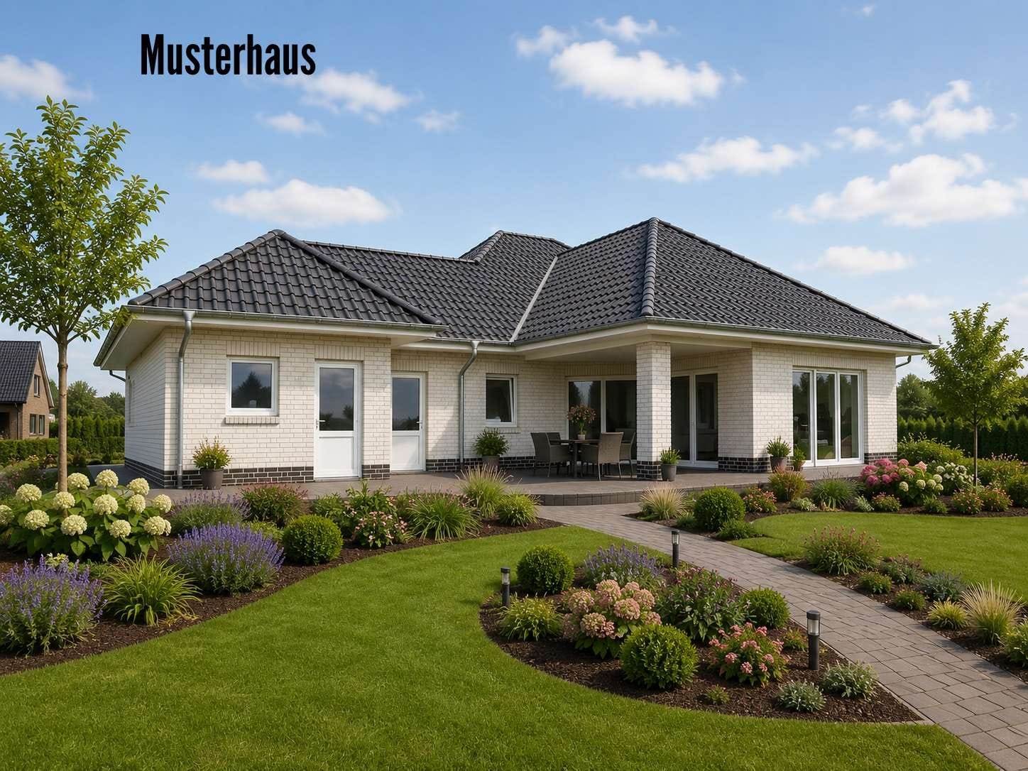 Immobilie in Dörpen - Großzügiger & moderner Neubau-Winkelwalmdachbungalow EH55! - Bild 2