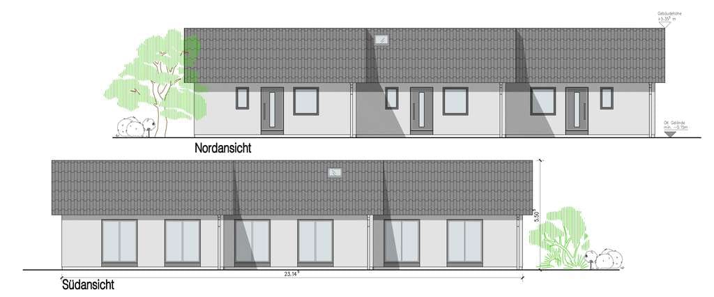 Immobilie in Großenwiehe - Neubau 2026 -
Moderne Wohnanlage mit 3 Wohneinheiten (Reihenendhaus) - Bild 1
