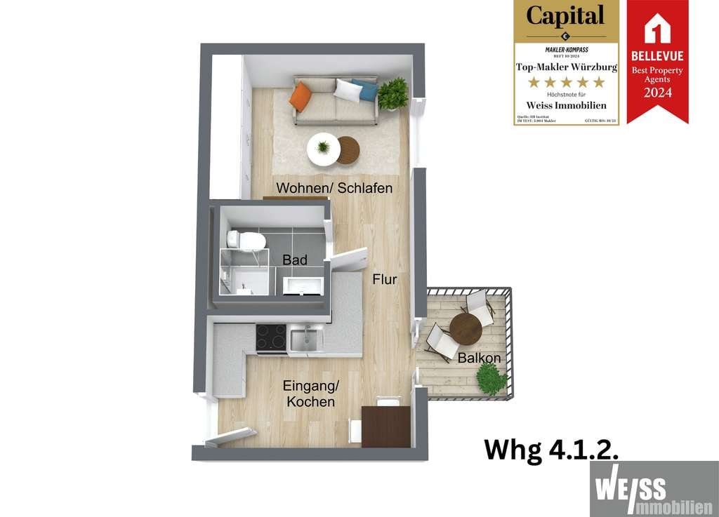 Immobilie in Hilpoltstein - ++ Nur noch wenige Wohnungen ++ 1,5-Zimmer Wohnung in einer Baugemeinschaft in Hilpoltstein - Bild 0
