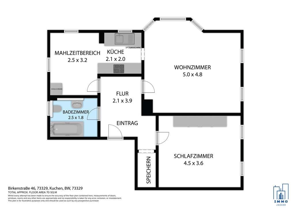 Immobilie in Kuchen - 2,5-Zi.-ETW Kuchen, 68,85 m², Balkon, Garten, vermietet, 185.000 € - Bild 2