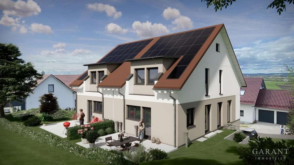 Immobilie in Eppishausen - Moderne Neubau-Doppelhaushälfte in sonniger Aussichtslage von Eppishausen - Schlüsselfertig! - Bild 1