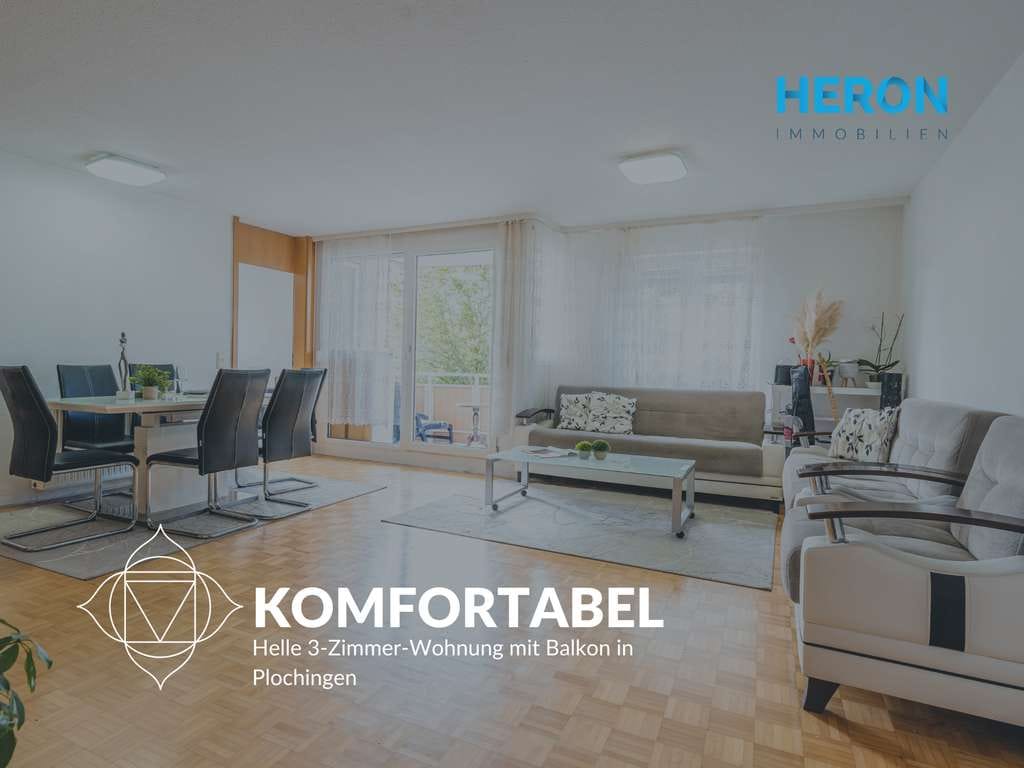 Immobilie in Plochingen - KOMFORTABEL – Helle 3-Zimmer-Wohnung mit Balkon in Plochingen - Bild 0