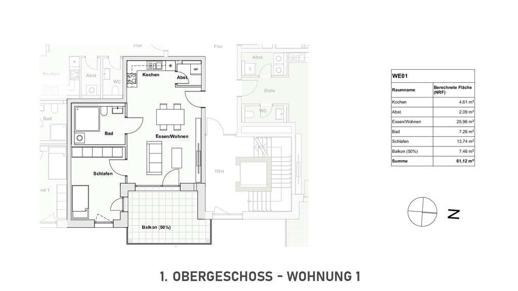 Immobilie in Elz - WHG. 01: Provisionsfrei KfW 40 Neubau Elz 2 Zimmer ca. 61 m² Balkon - Bild 0