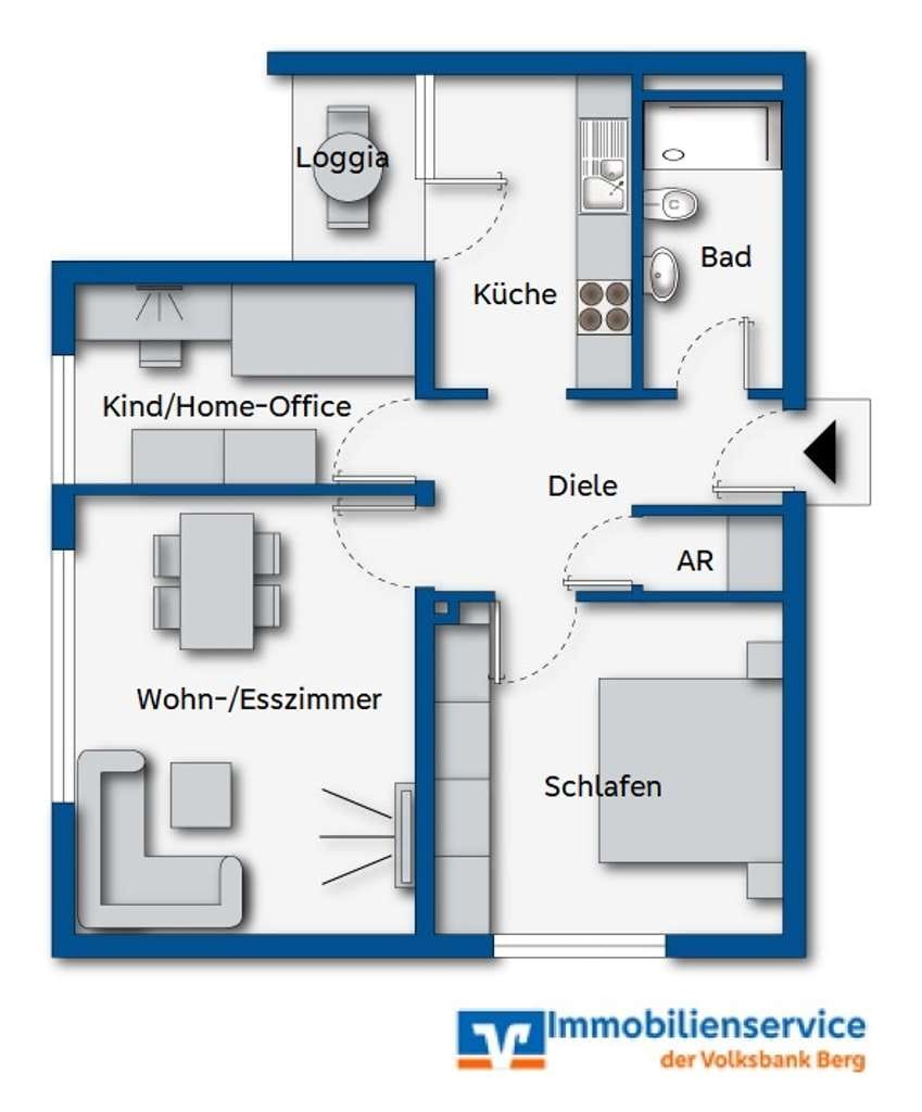 Immobilie in Wipperfürth - Modernisierte Wohnung mit Weitblick in Höhenlage des Wipperfürther Zentrums - Bild 1