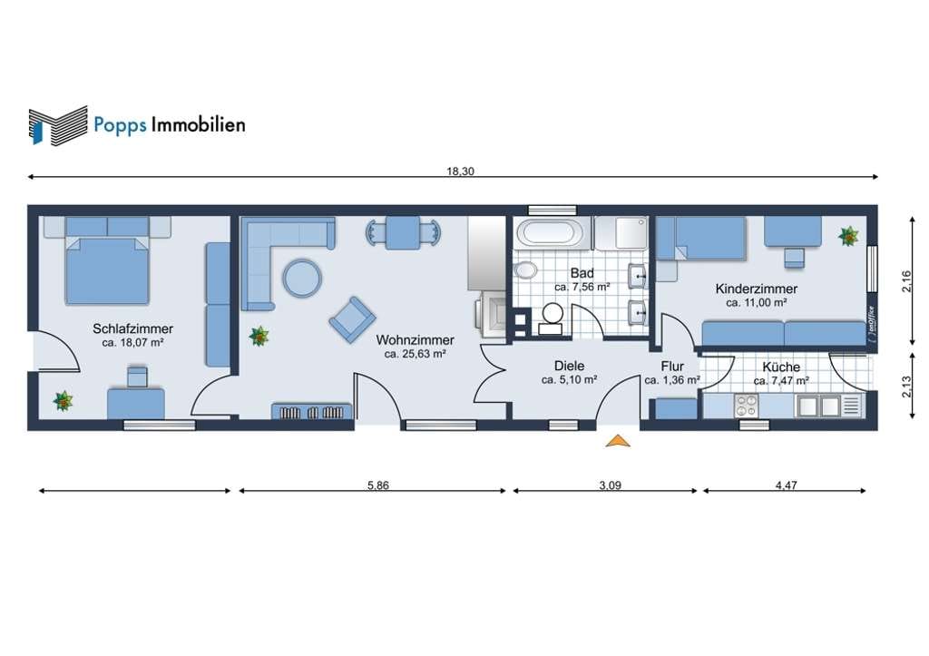 Immobilie in Eschborn - Erbpacht: Gemütliches Einfamilienhaus mit Einliegerwohnung und Garage in ruhiger Lage - Bild 1