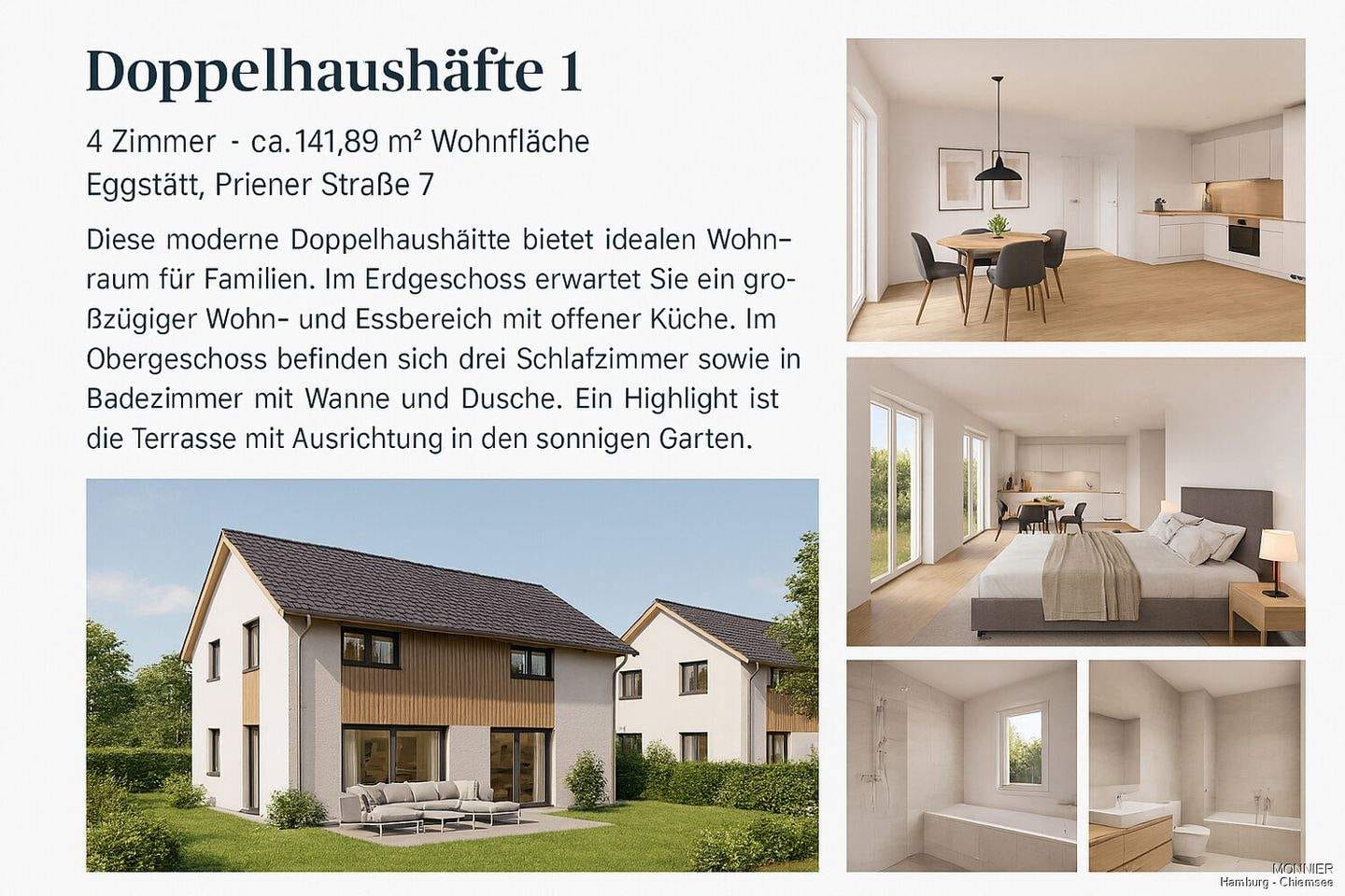 Immobilie in Eggstätt - Neubau in Eggstätt: Wohnen, wie Sie es verdienen!!! Doppelhaushälfte in Seenähe - Bild 1