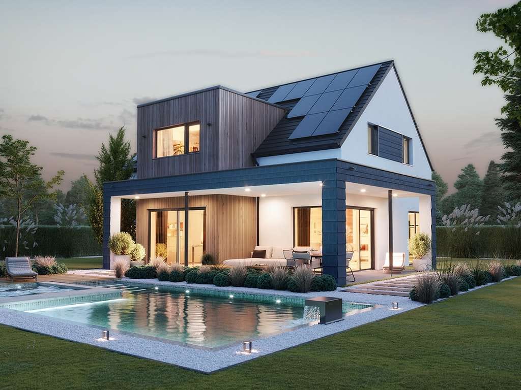 Immobilie in Hollenbach - Modernes neues Null Energie Kosten Design Haus. INKLUSIVE BAUPLATZ! - Bild 0