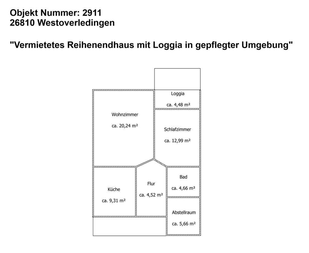 Immobilie in Westoverledingen - Für Investoren! Vermietetes Reihenendhaus mit Loggia in gepflegter Umgebung - kurz vor Papenburg - Bild 1