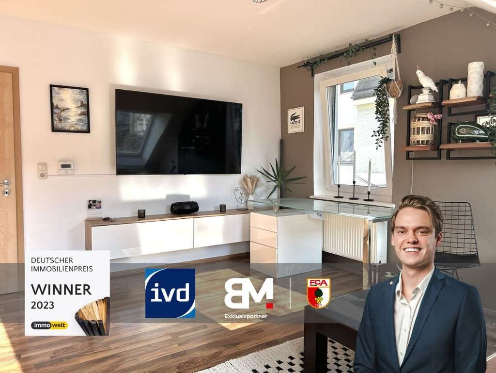 Immobilie in Augsburg - Stilvolle 2-Zimmer-Dachgeschosswohnung mit Küche | Augsburg-Spickel | ca. 1 km zur Innenstadt - Bild 0