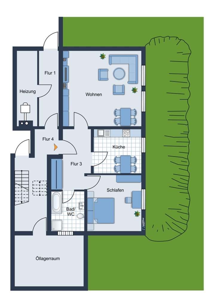 Immobilie in Carlsberg - Schön geschnittene 3-Zimmer-Wohnung im Souterrain eines topgepflegten 6-Parteienhauses - Bild 3
