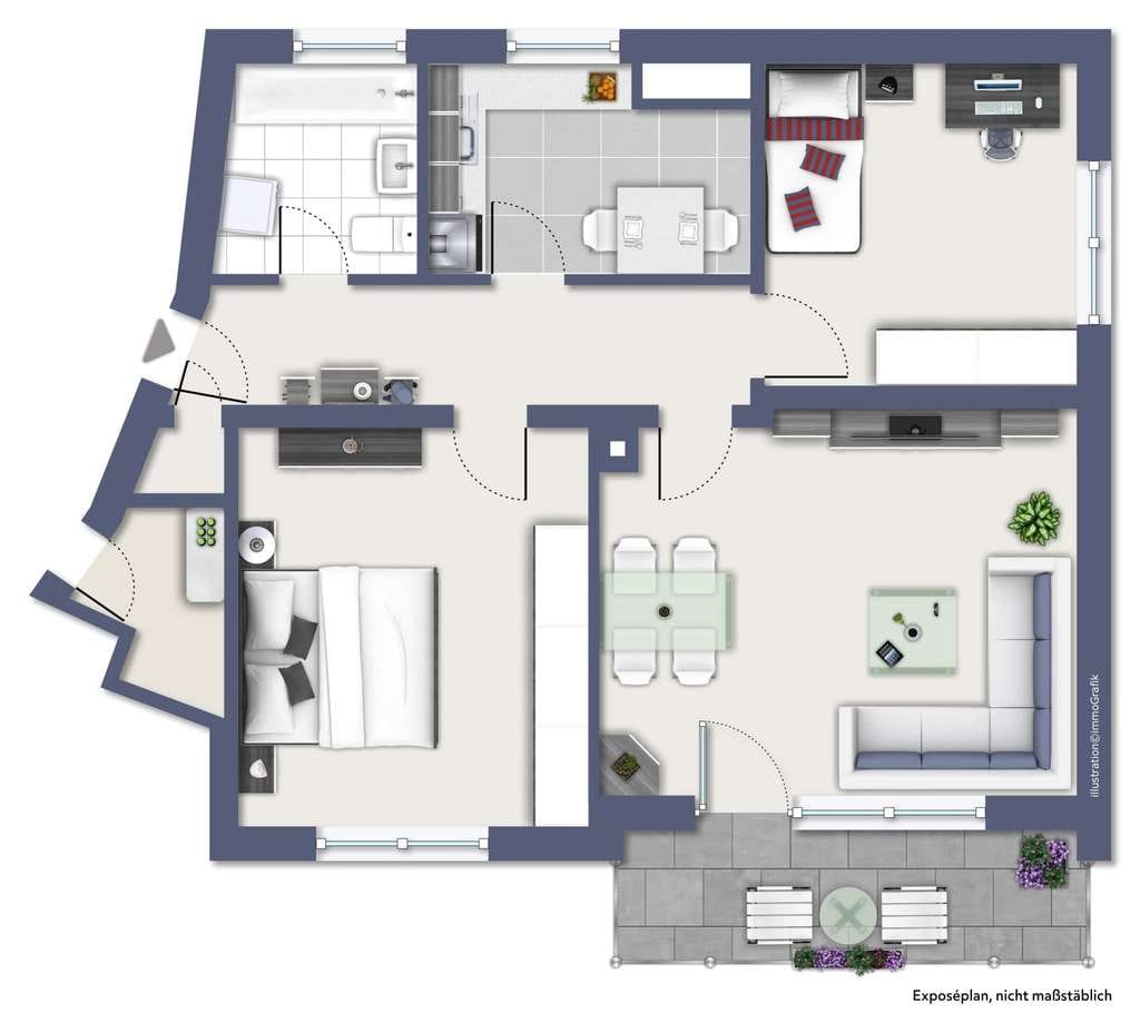 Immobilie in Hardheim - Wir bieten an: 3Zi-Wohnung mit Küche und Garage in Hardheim
 - Bild 0