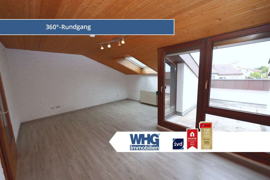 Immobilie in Schwieberdingen - Sofort Beziehbar : 2,5-Zimmer-Dachwohnung mit Loggia und Einzelgarage - Bild 0