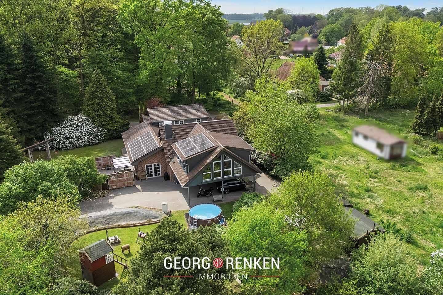 Immobilie in Bruchhausen-Vilsen - Bruchhausen-Vilsen OT Engeln | freistehendes Einfamilienhaus mit Anbau, PV-Anlage, großem Garten, Pool, Baumbestand, Naturfernblick - Bild 1