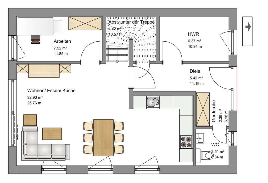 Immobilie in Nesse-Apfelstädt - Einfamilienhaus in Massivbauweise auf einem Baugrundstück in Kornhochheim. - Bild 2