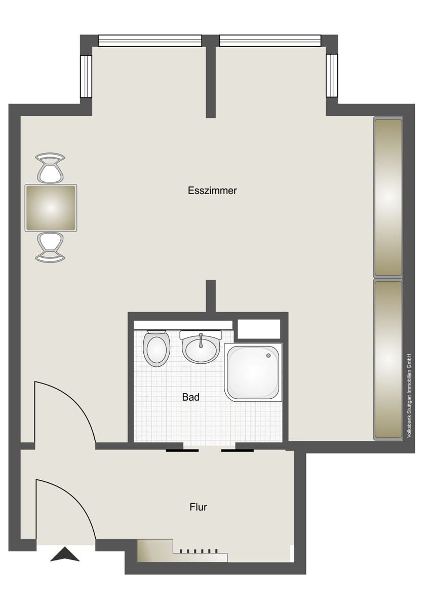 Immobilie in Kernen im Remstal - Pflegezimmer im Haus Edelberg - Bild 1