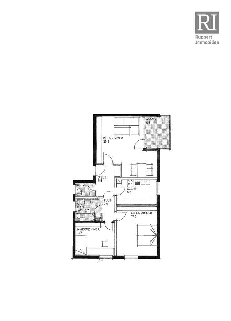 Immobilie in Höchberg - 3-Zimmer-Wohnung mit Balkon - Bild 2