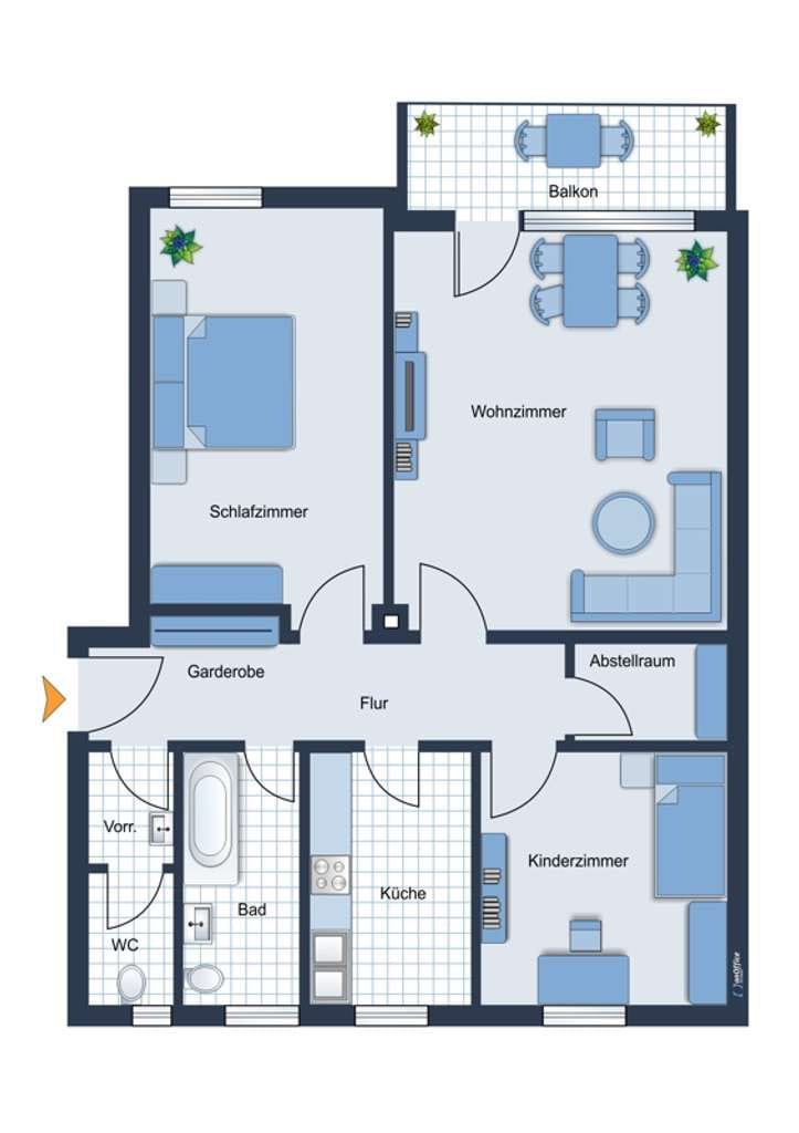 Immobilie in Rosenheim - Attraktive 3-Zimmer-Wohnung im Herzen von Rosenheim – solide Kapitalanlage auf Erbpachtgrundstück - Bild 3