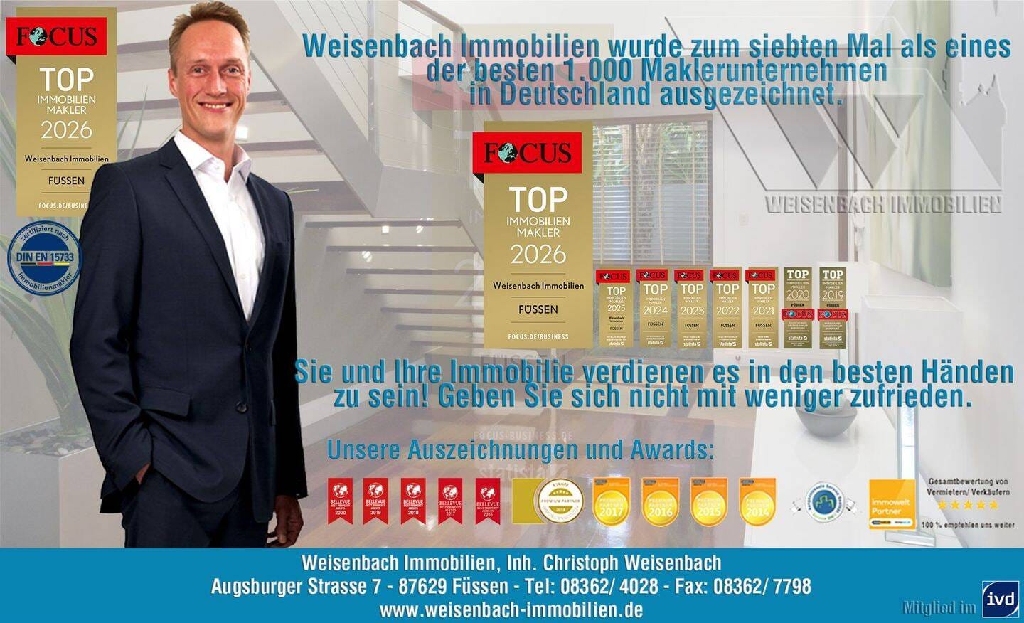 Immobilie in Füssen - Attraktive und top gepflegte Dachgeschosswohnung in Füssen - Bild 1