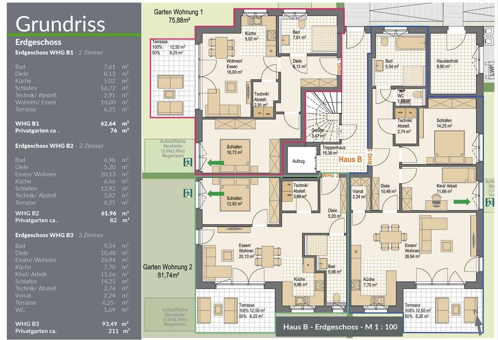 Immobilie in Schwülper - Neubauprojekt Schwülper - Barrierefr. EG-Wohnung mit 164m² Garten, Terr., Stellpl., Süd/Ost-Ausr. - Bild 4