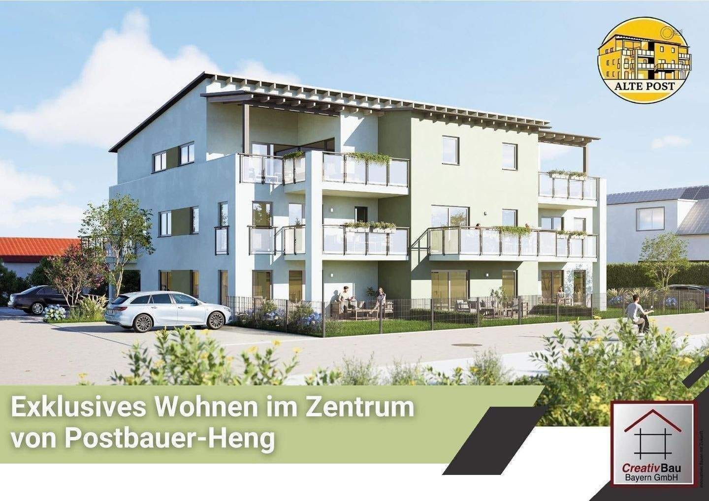 Immobilie in Postbauer-Heng - L(i)ebenswertes Wohnen im Zentrum von Postbauer-Heng mit KfW40 QNG: 2,5-Zimmer-Wohnung mit Balkon - Bild 0