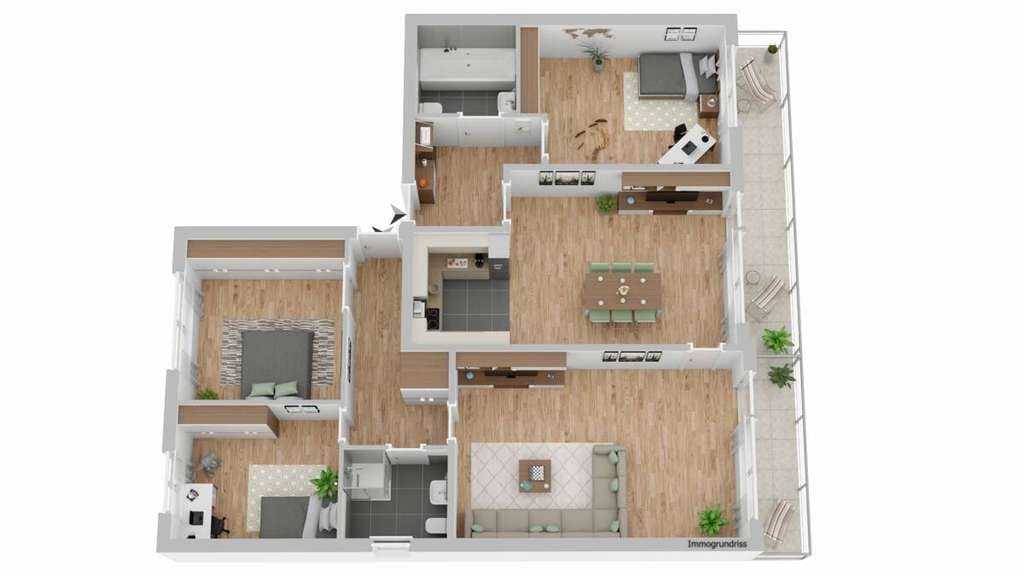 Immobilie in Verl - Neu renovierte 5-Zimmer-Wohnung mit 2 Bädern, 2 Balkonen, 2 PKW-Stellplätzen in Verl zu verkaufen - Bild 0