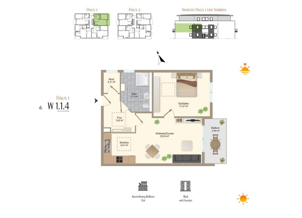 Immobilie in Rieden - Tolle 2-Zimmer-Neubauwohnung in Rieden-Zellerberg / W1.1.4 - Bild 4