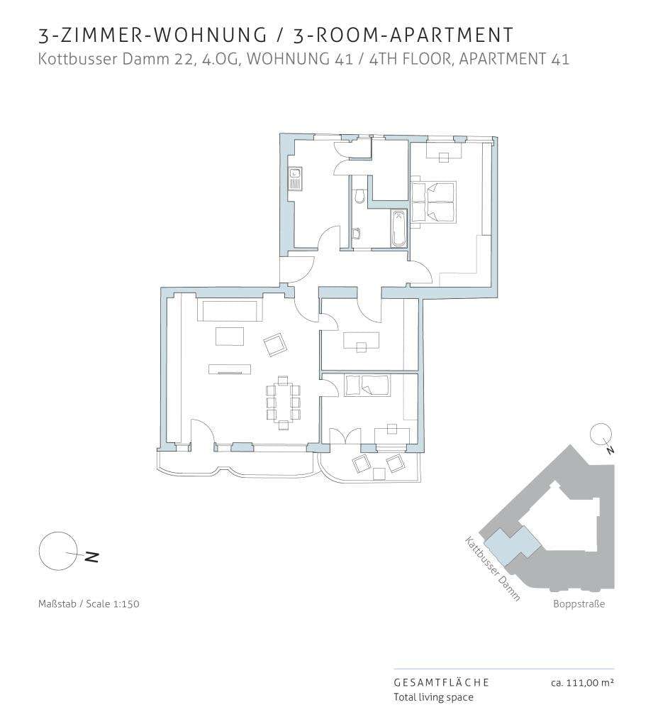 Immobilie in Berlin - Kapitalanlage mit 3 Zimmern und Balkon in Kreuzberg - Bild 4