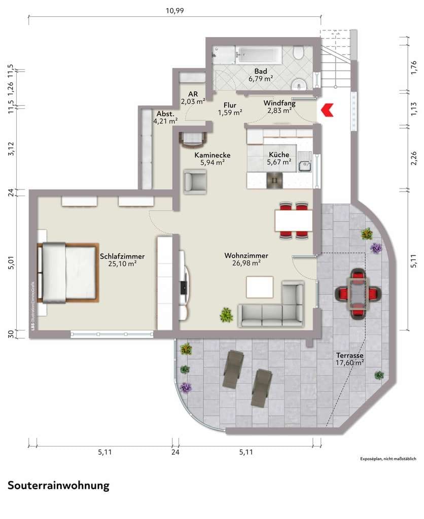 Immobilie in Bühl - Wohnung mit großer Terrasse und Wohlfühlcharakter - Bild 4