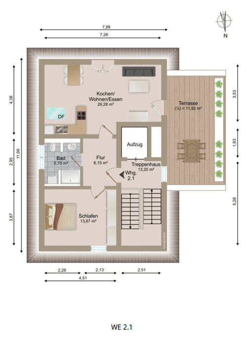 Immobilie in Mitterfels - JETZT AFA 5% sichern! Neubauwohnung mit Aufzug im KFW 55 Stand! - Bild 3