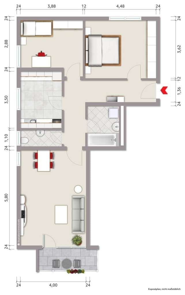 Immobilie in Hemmingen - Gepflegte Wohnung mit Balkon in Hemmingen - Bild 1