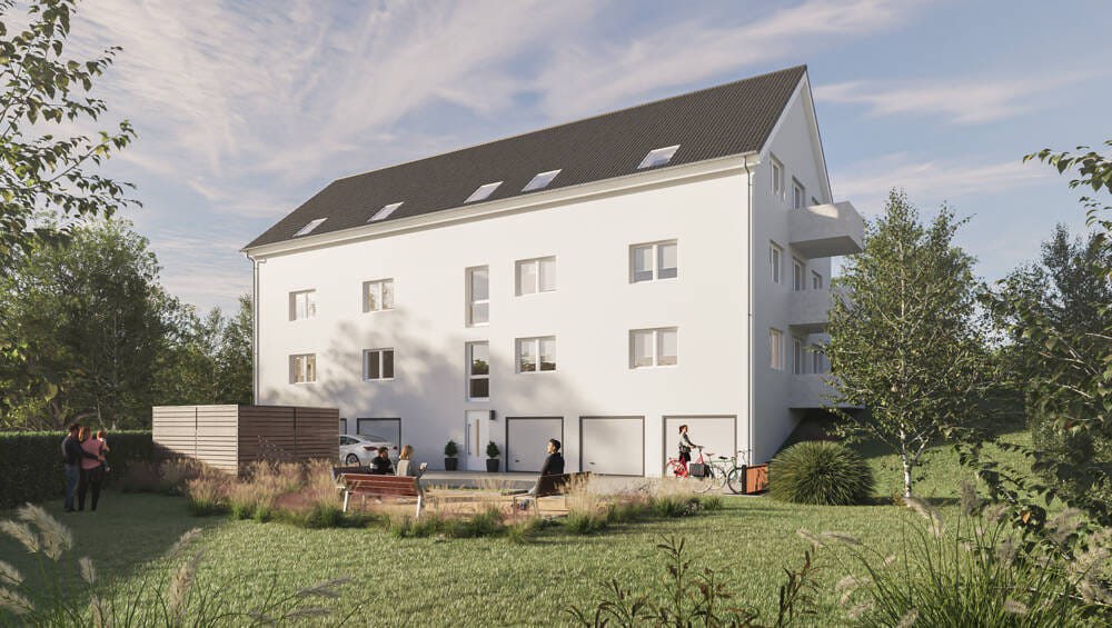 Immobilie in Neukirchen bei Sulzbach-Rosenberg - Neubau: KfW-40 - 3 Zimmerwohnung im 1. OG mit Balkon, Garage und Aufzug in Neukirchen - Bild 1