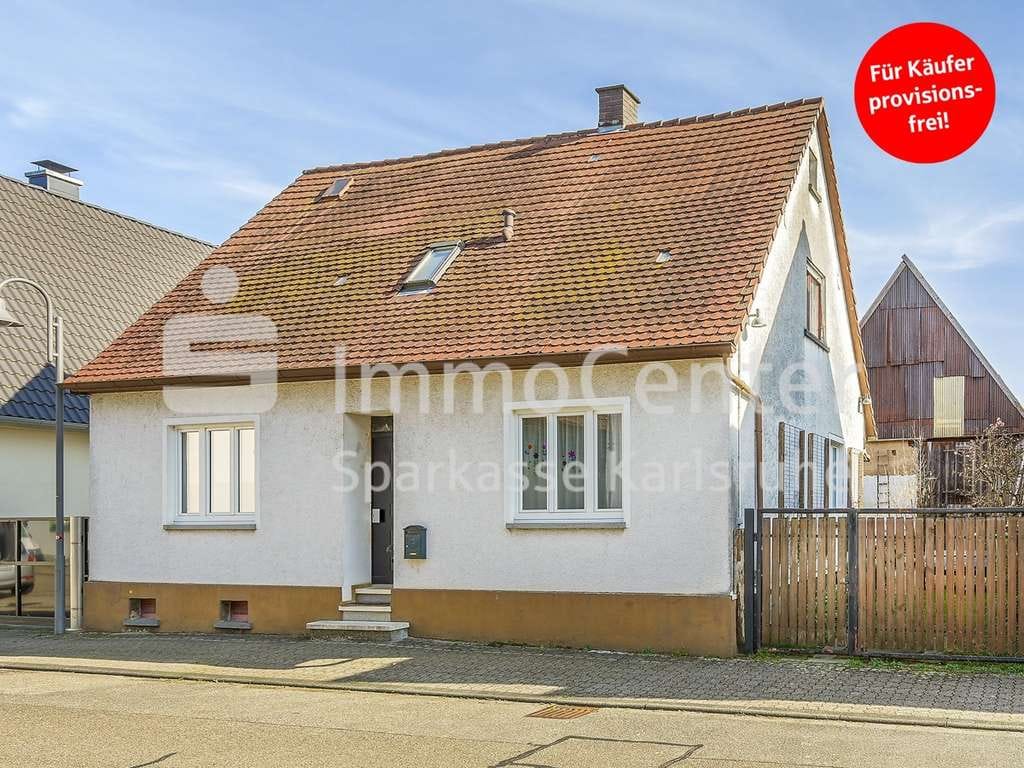 Immobilie in Stutensee - Neunanfang mit Potenzial: Wohnhaus mit Scheune, Terrasse & Sauna in Stutensee-Spöck - Bild 0