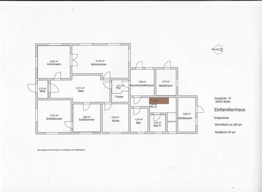 Immobilie in Brake - Einfamilienhaus mit attraktivem Entwicklungspotenzial in bester Lage von Brake - Bild 1