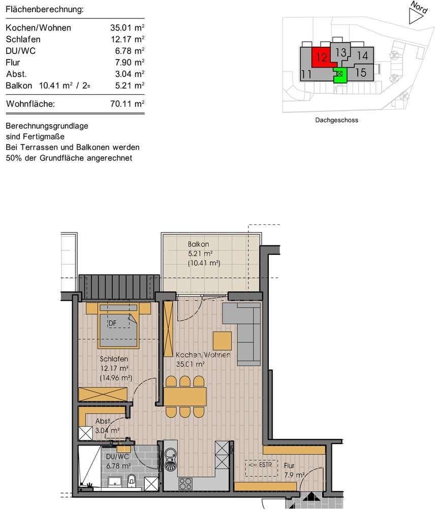 Immobilie in Sontheim - *** 2-Zimmer-Wohnung im DG mit Südbalkon - Neubau Mehrfamilienhaus mit 15 Einheiten *** - Bild 1