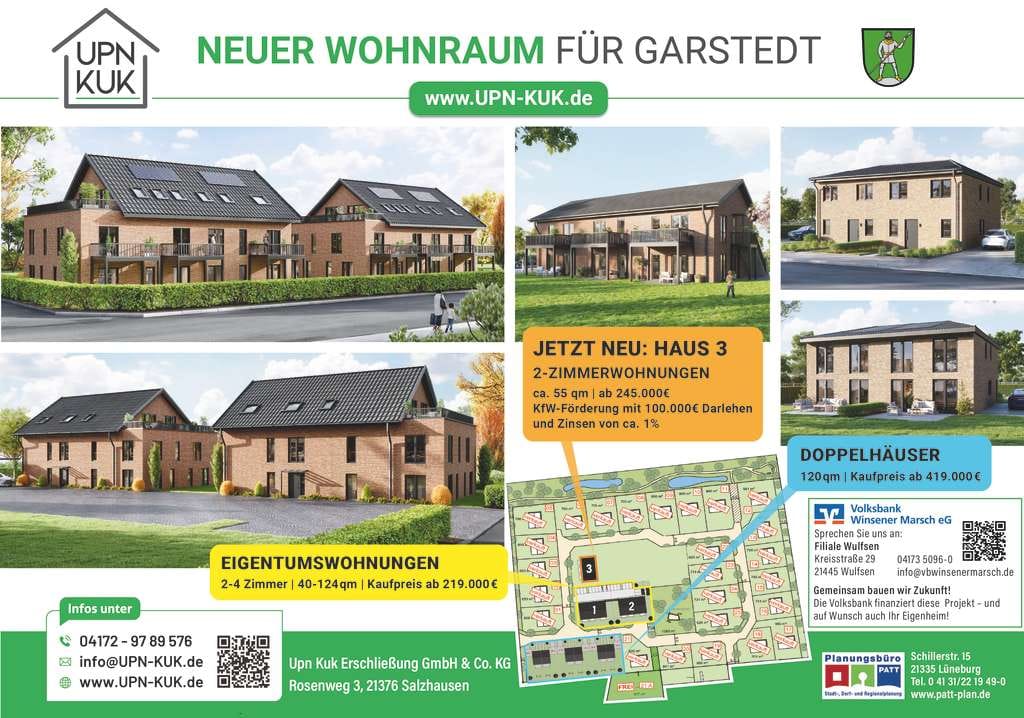 Immobilie in Garstedt - 4 Zimmer Neubau Erdgeschosswohnung Wohnung 1.1  Baubeginn erfolgt! - Bild 2