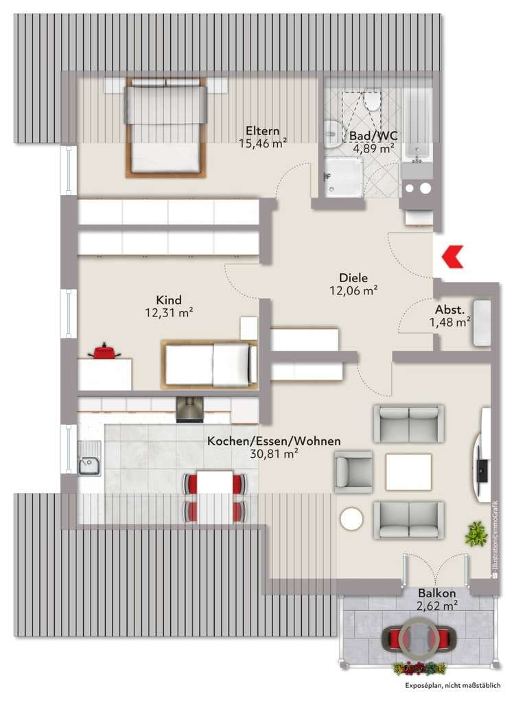 Immobilie in Türkheim - Schöne 3-Zimmerwohnung in Türkheim - Bild 1