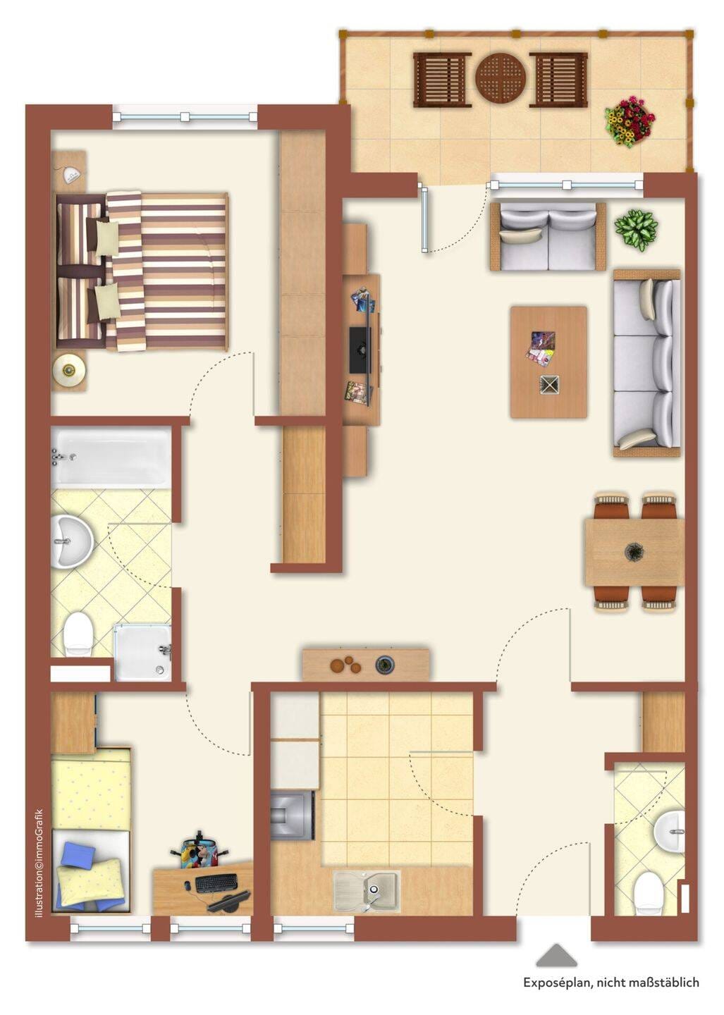 Immobilie in Arnsberg - Kapitalanlage: Vermietete 3-Zimmer-Eigentumswohnung mit Balkon und Tiefgaragenstellplatz - Bild 2
