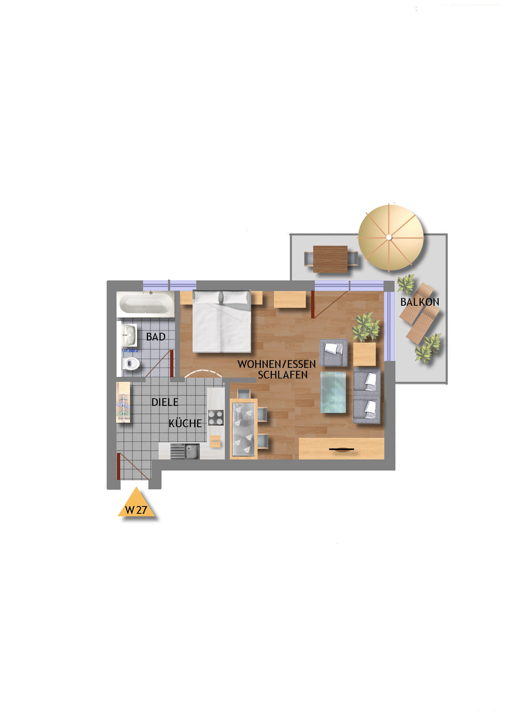 Immobilie in Mössingen - Zentrumsnahe Stadtwohnung in Mössingen als Kapitalanlage - Bild 1