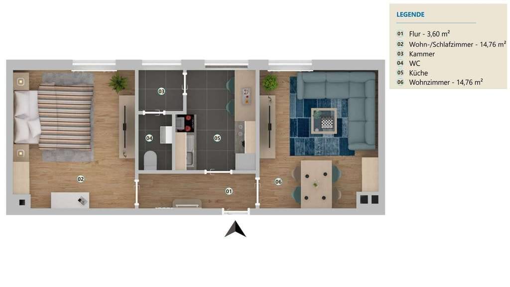 Immobilie in Leonberg - Charmante 2-Zimmer-Wohnung in zentraler Lage - Langjährig vermietet mit Entwicklungspotenzial - Bild 4
